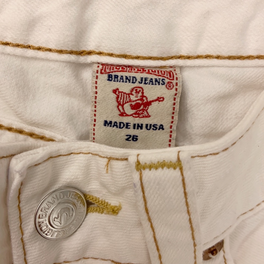 True Religion Joey Cut Off White Jean Shorts 26 - Picture 9 of 11